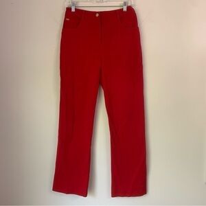 St John Sport By Marie Gray Straight leg Red High Rise Pant size 6